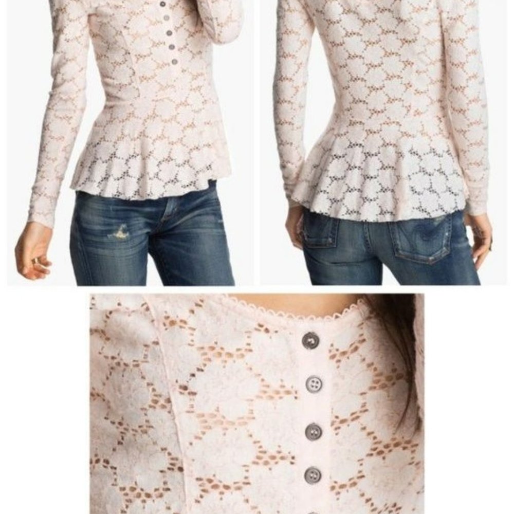 Free People Lace Peplum Top!